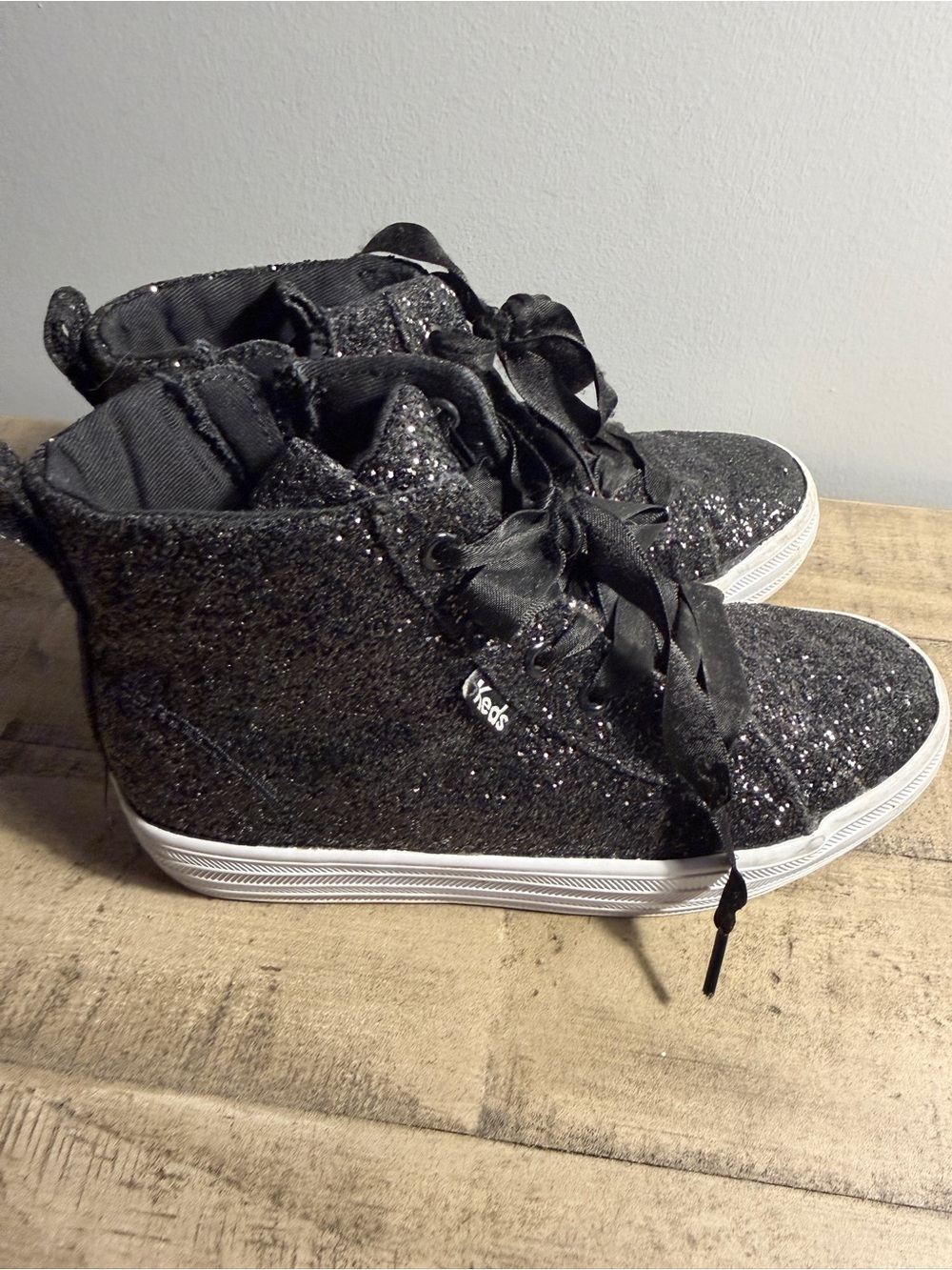 Keds Black Glitter High-Top Sneakers